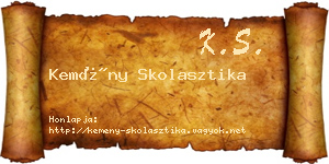 Kemény Skolasztika névjegykártya